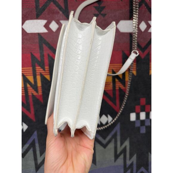 Peta + Jain White Leather Chain Minimalist Clean Girl - Picture 5 of 10